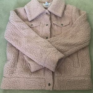 Girl’s Small Fluffy Pink Winter Jacket